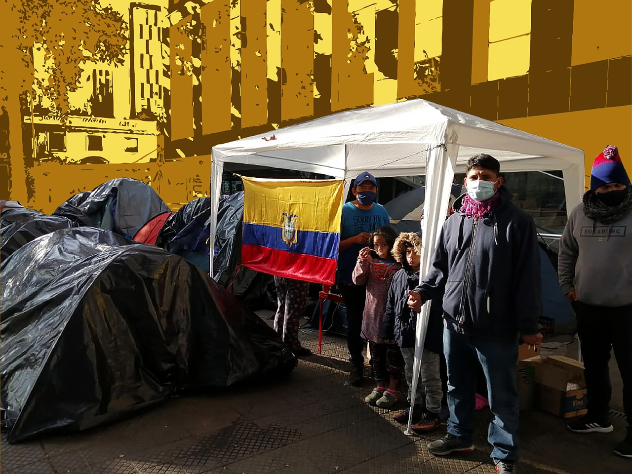 Lee más sobre el artículo Campamento migrante ecuatoriano en Santiago de Chile. ¡Alerta!
